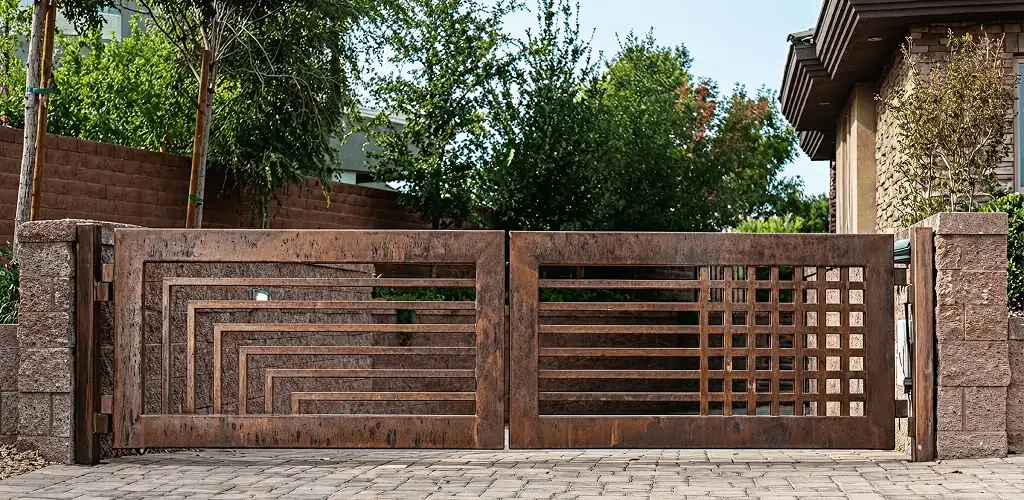 Custom driveway gate installation for a home entrance in Tulsa, OK