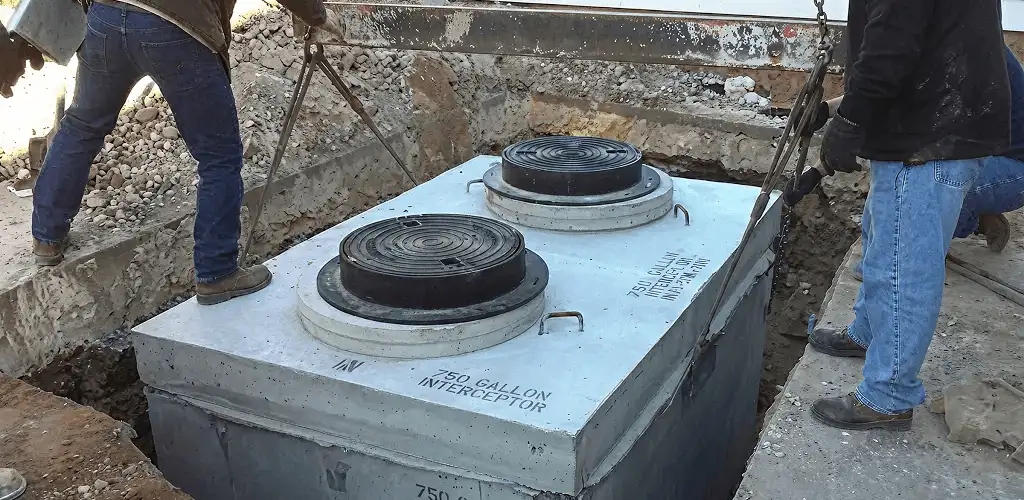 Grease trap installation for a commercial property drainage system in Tulsa, OK