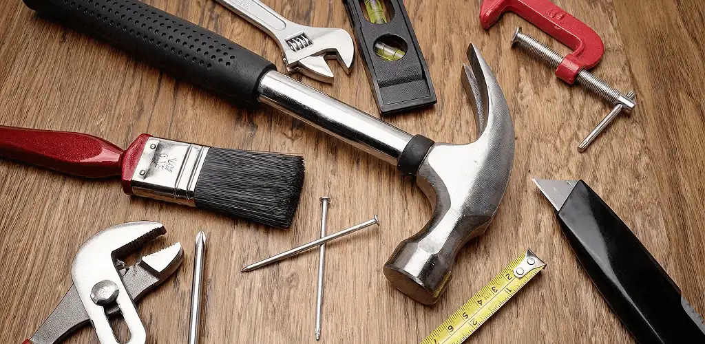 Handyman tools laid out for home repair and maintenance work in Tulsa, OK