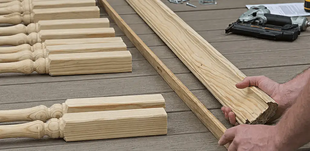 Handrail installation materials and wood components for stair rail work in Tulsa, OK